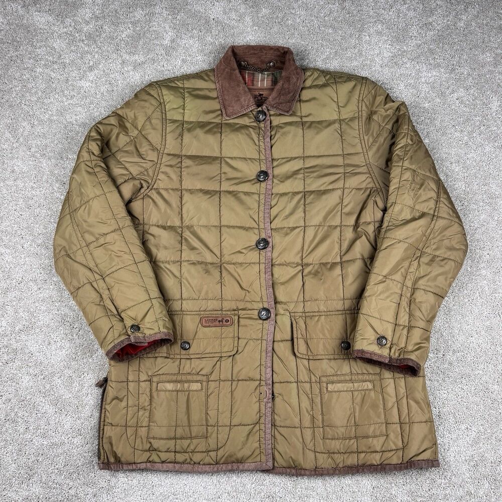 Lauren Ralph Lauren Barn Jacket LRL Quilted Fall Leather Collar Women's Small